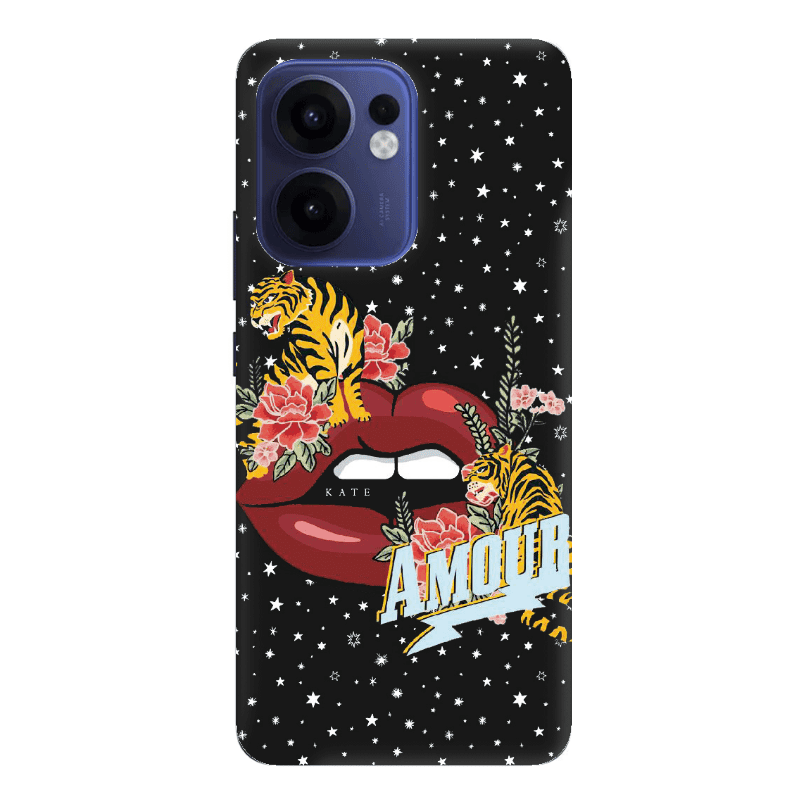 Oppo Reno13 FS Amour Black Colored Silicone TPU Θήκη